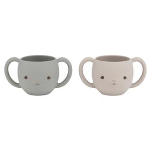 现货Konges Sløjd儿童宝宝小兔子卡通趣味水杯辅食餐具套装22夏