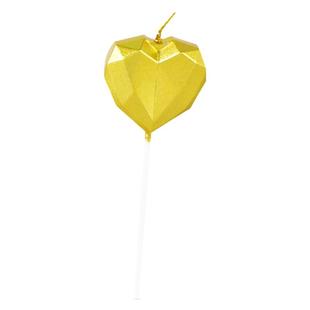 网红钻石爱心五角星生日蜡烛镀金色星星心形浪漫烘焙蛋糕装饰摆件