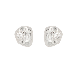 EVESENSE镶钻碎银子925纯银耳钉！高级简约闪钻气质养耳洞耳饰女