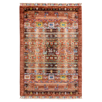 毯游记 阿富汗进口手工打结羊毛地毯游牧民族风编织无胶地毯3413