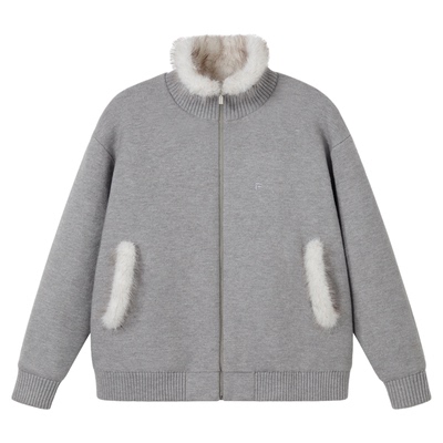 PSO Brand男装女装【重磅温暖】纯色刺绣拉链针织毛衣外套保暖