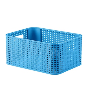 塑料收纳筐厨房收纳篮子浴室桌面收纳盒仿藤编收纳篮零食收纳框