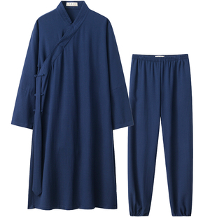 武当山服饰男女同款传统三清领飘逸斜襟太极服道袍武当派传统道服