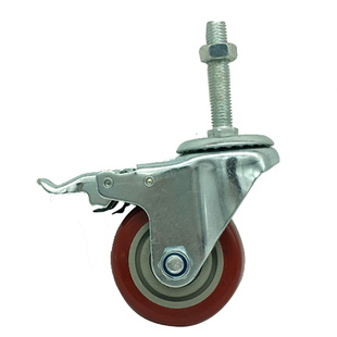 万向轮丝杆脚轮加长M12重型轮大承重轴承推车轮子配件带刹车345寸