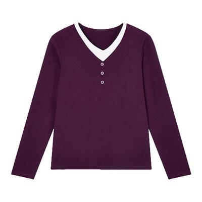 v领长袖t恤女内搭可外穿洋气减龄