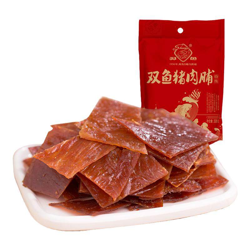 双鱼308克大袋装靖江特产猪肉脯
