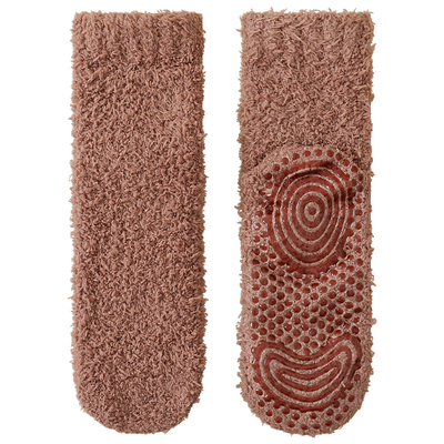 珊瑚绒袜子男士短筒袜秋冬季节加绒加厚保暖袜防滑居家睡眠地板袜