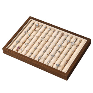 胡桃木饰品托盘多格首饰盘戒指项链耳环收纳展示盘夜市摆摊