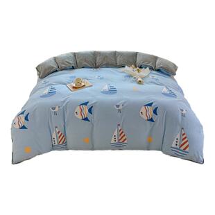 定制冬季纯棉加绒加厚被套单件1米5全棉a类珊瑚绒单独被罩160X210