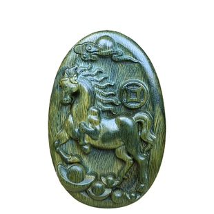 绿檀木雕十二生肖吊坠挂件刻鼠牛虎兔龙蛇马羊木质随身钥匙扣挂件