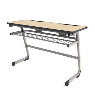 育才双人课桌椅培训机构辅导班桌椅三人学生学校教室办公会议桌椅