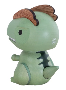 森活木趣恐龙弹簧车载摇头中控实木摆件创意可爱解压装饰治愈礼物