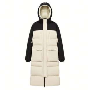 波司登冬户外长款过膝羽绒服保暖男女同款拼接外套