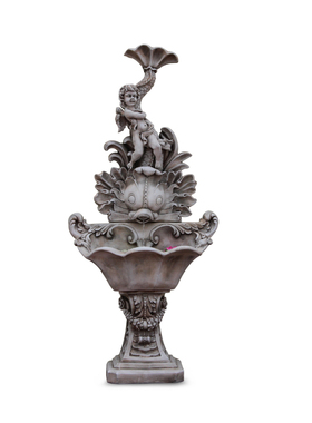 欧式喷泉天使靠墙流水婚庆摆件