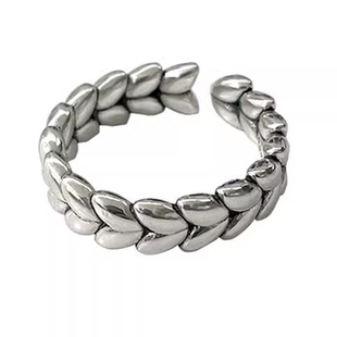 新款2025爱心银戒指女食指百搭闺蜜复古hin特别简约潮人指环