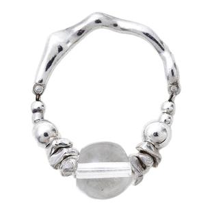 采石studio｜原创s925白水晶碎银戒指小众设计个性简约百搭饰品