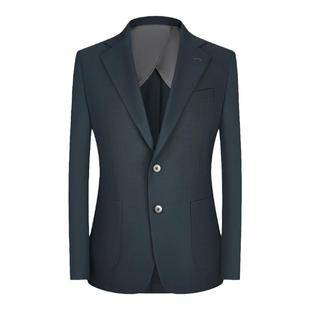 本派高定半麻衬休闲西装男套装鸟眼纹婚庆商务西服男大学生职业装