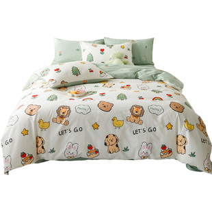 纯棉儿童卡通床笠款式四件套1.2米1.5m床被套床罩全棉1.8床上用品