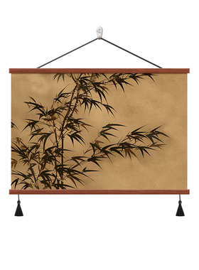 宋代美学竹报平安餐厅装饰画遮丑