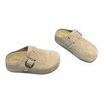 真皮包头增高厚底勃肯鞋女2026春季新款百搭防滑软底外穿半拖鞋女