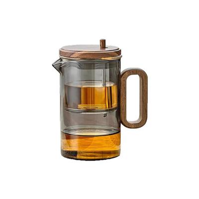 飘逸杯泡茶壶高档茶水分离2024新款玻璃内胆按压式一键过滤冲茶器