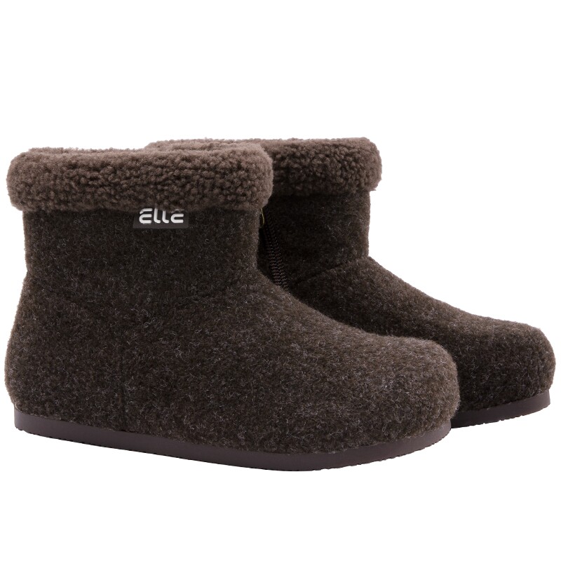 ELLEkids女童加绒短筒雪地靴