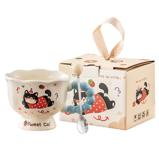 新年可爱卡通陶瓷杯子伴手礼盒实用女生生日礼物送学生创意小礼品