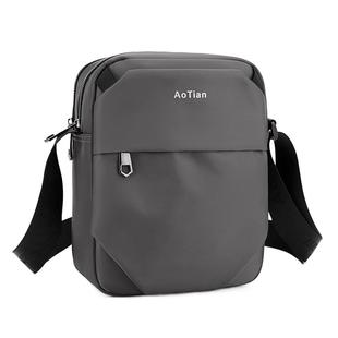 新款ipad斜挎包男2025简约牛津布男士通勤小挎包大容量黑色单肩包