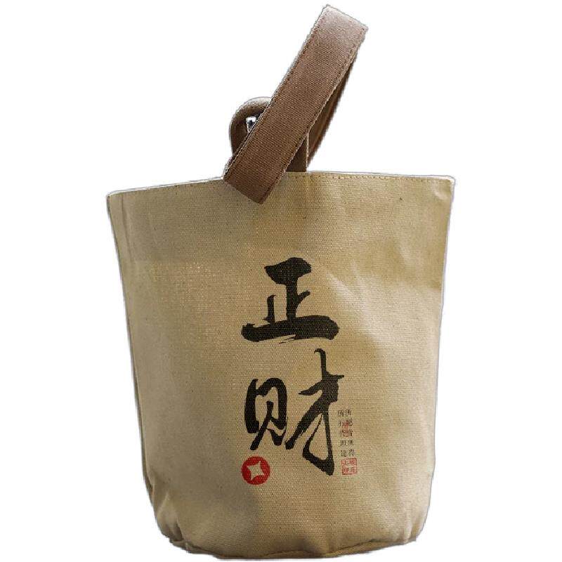 九华山钱袋子正财文创帆布禅意佛系纳财拜拜贡品水桶袋子可定做