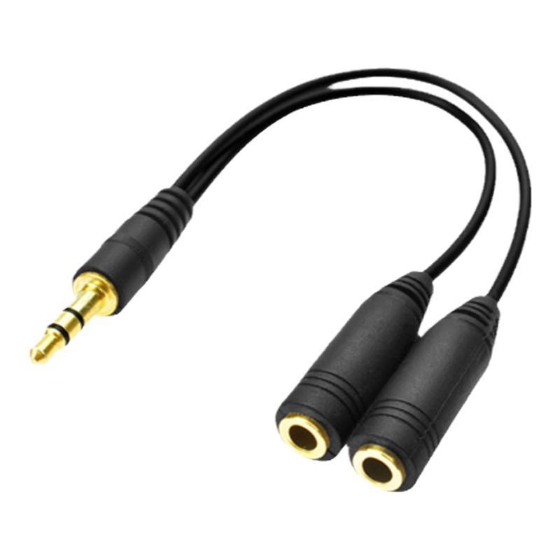 耳机一分二插头手机电脑音频一拖二3.5MM音响线1分2分线头情侣线