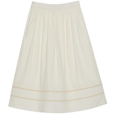 BLUE ERDOS春季气质简约知性棉丝混纺A字伞裙半裙B255M0006