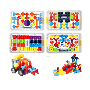 DDQ BLOCK韩国设计玩具磁力益智拼搭磁性积木四层套装136块