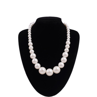 大珍珠项链女士配婚纱礼服颈链子choker锁骨链法式拍照配饰品479