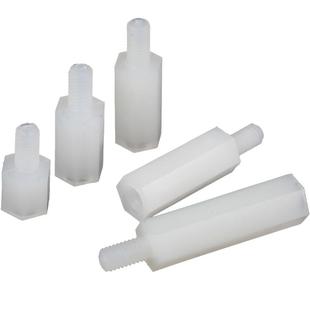 单通六角尼龙柱隔离柱塑料支撑柱PC板间隔柱绝缘柱螺柱M2M2.5M3M4