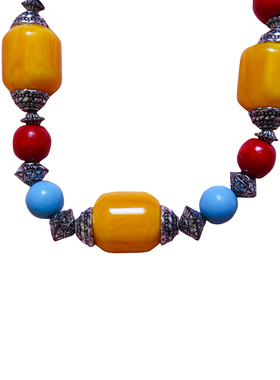 复古民族风项链短款女佛珠挂饰