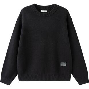 巴拉巴拉儿童针织衫男童女童毛衣冬装新款童装中大童黑色打底衫厚