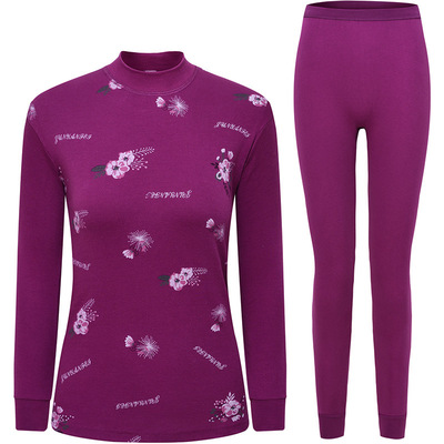 100%全棉妈妈老年人秋衣秋裤套装