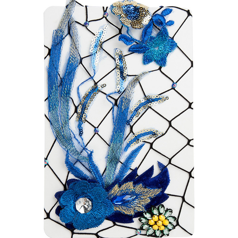 新Lovebox礼服配搭设计手工定制款亮片钉珠蓝凤凰图案网