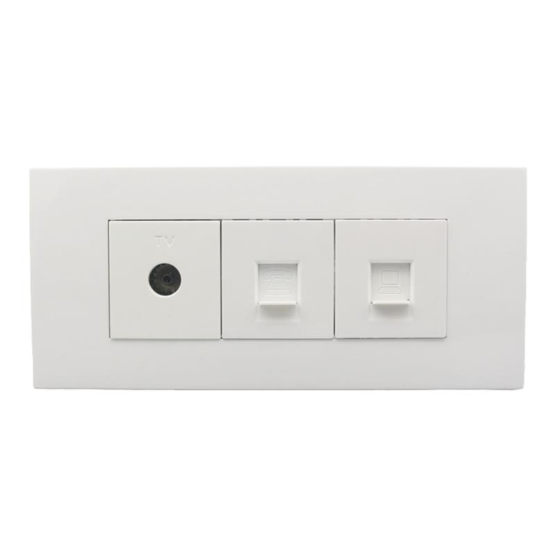 中号118型电脑信息宽带电话语音面板CAT5E网络模块TV有线电视插座