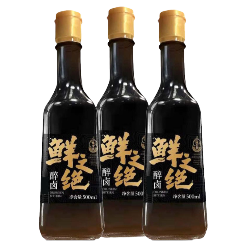 陆金华鲜之绝0添加[金标]醉卤虾蟹调味料熟醉汁500ml凉拌卤汁甜糟