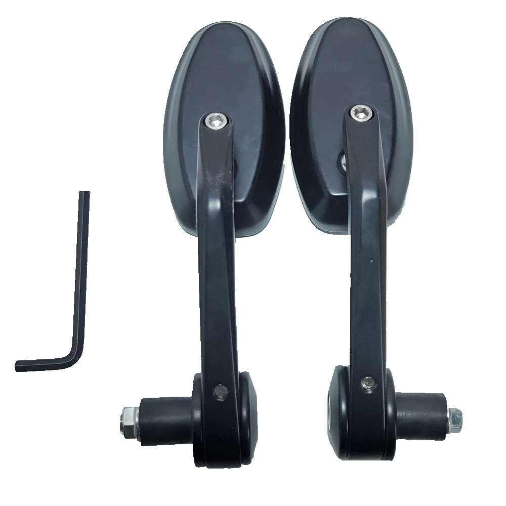 摩托车后视镜自行车电动车铝合金复古折叠凸面通用改装手把反光镜