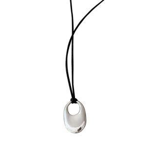 秋冬百搭几何圆形吊坠项链女款时尚毛衣链长款卫衣链锁骨链配饰品