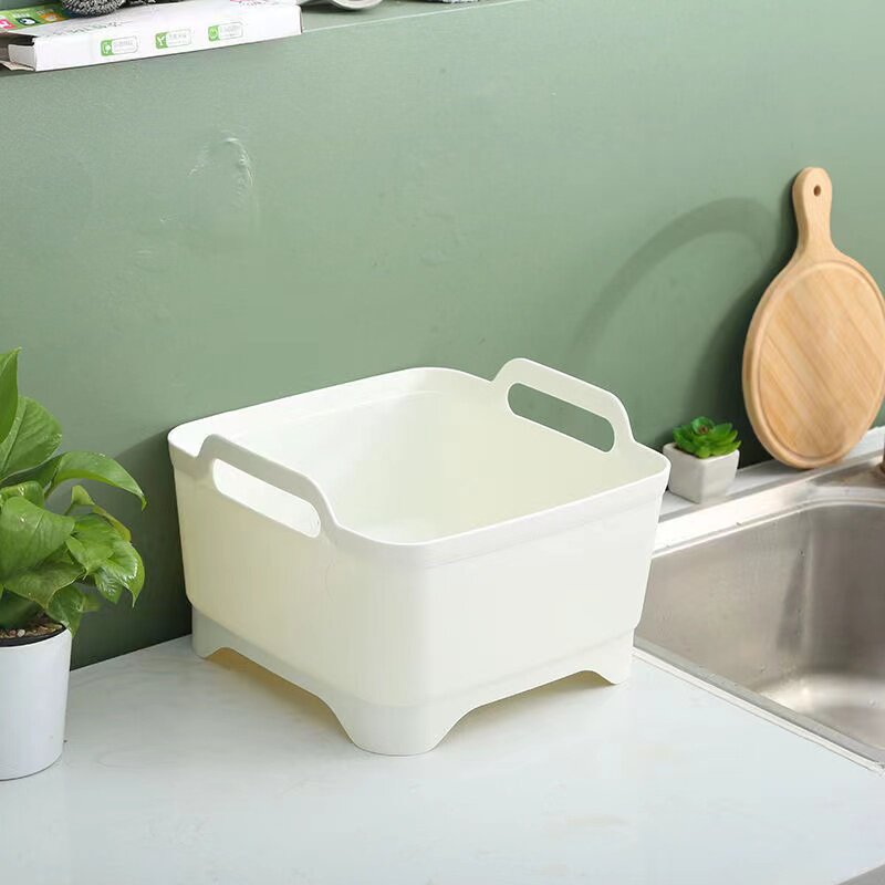 厨房 家用 洗菜篮塑料移动水槽带把手沥水架洗菜蓝水池置物洗碗盆