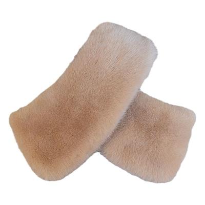 进口水貂真皮草翻领方领单卖毛领