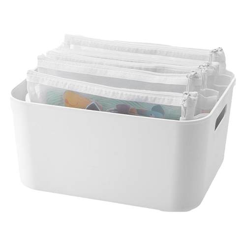 懒角落玩具收纳袋儿童拼图分类整理袋积木小颗粒透明拉链网纱袋