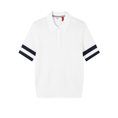 Wilson女士复古毛织编织短袖POLO