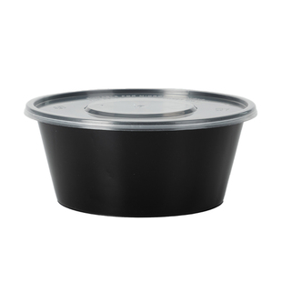 300/450ml圆形一次性餐盒外卖打包盒塑料冰粉专用碗甜品碗小汤碗