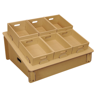 PAPER PANDA 幼儿园儿童过家家纸玩具桌面台面货柜货架陈列展示架