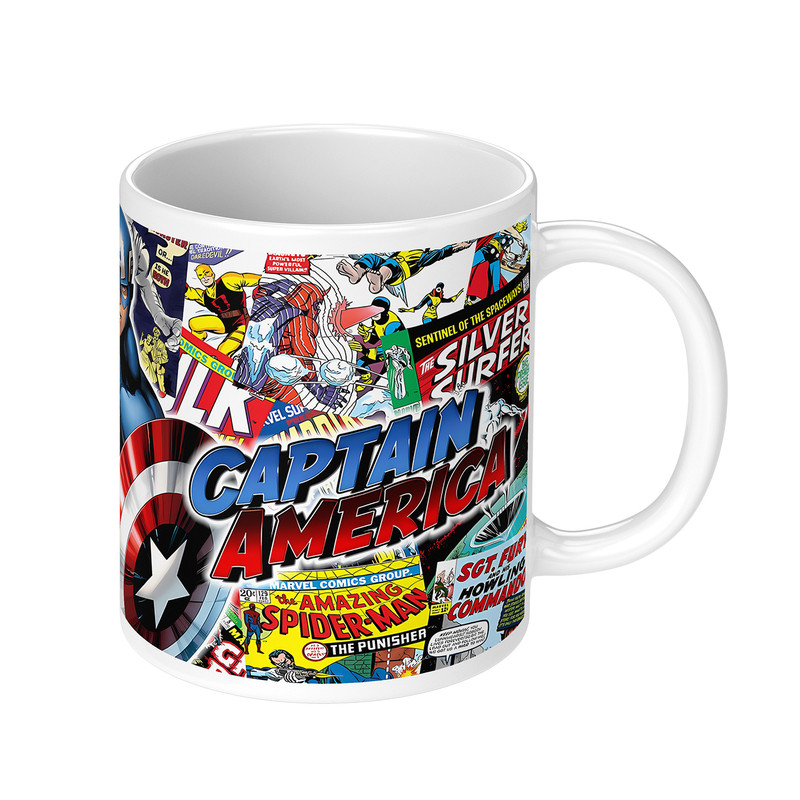 漫威水杯Marvel周边马克杯钢铁侠杯子美国队长雷神托尔鹰眼陶瓷杯