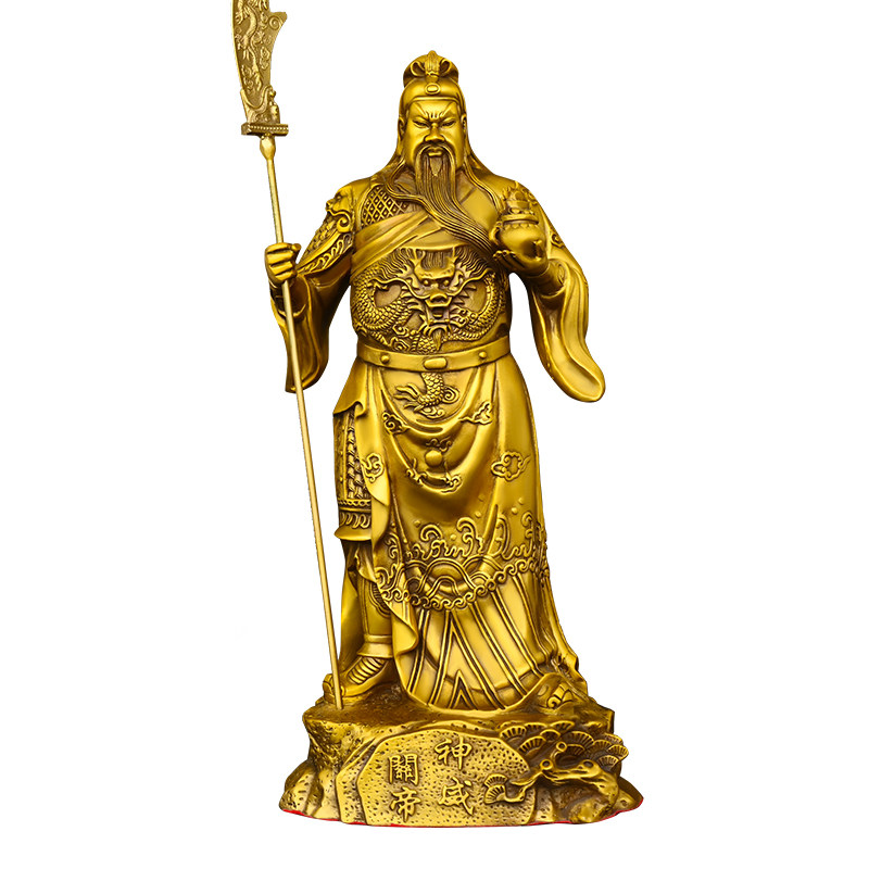 纯黄铜关公共摆件武财神关二爷